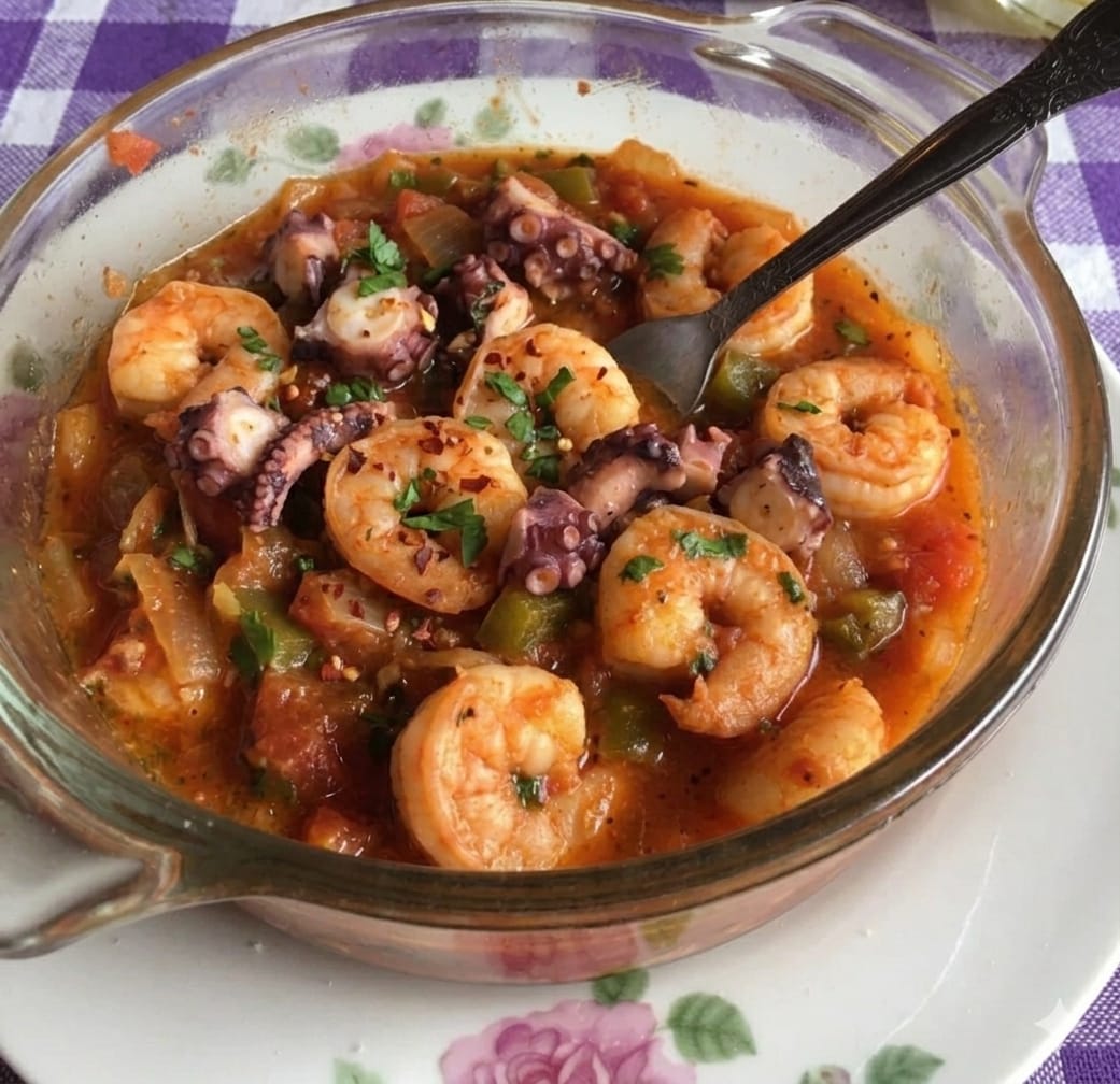 Guisado de Camarón con Pulpo