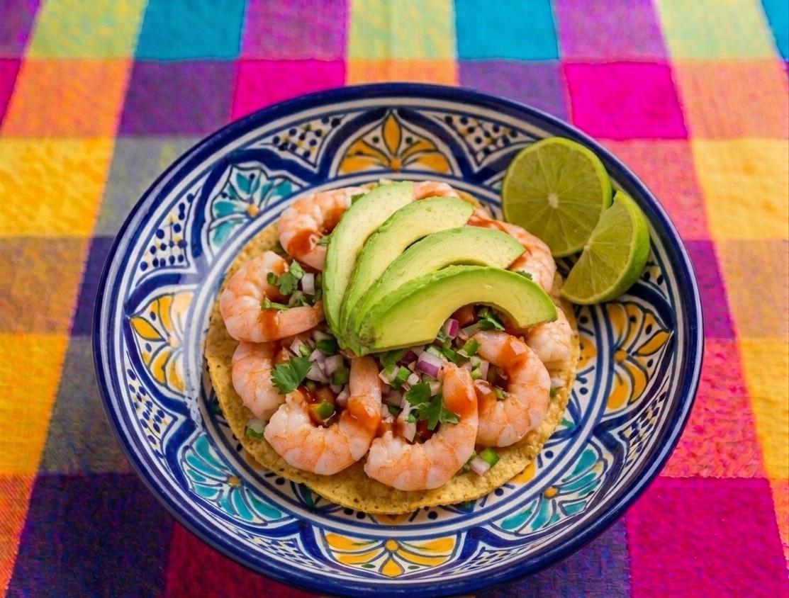 Tostada de Ceviche de Camarón
